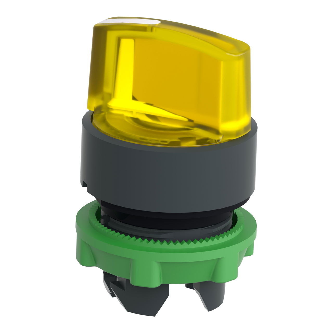 Head for illuminated selector switch, Harmony XB5, plastic, yellow handle, 22mm, universal LED, 2 positions – Image 3 of 7