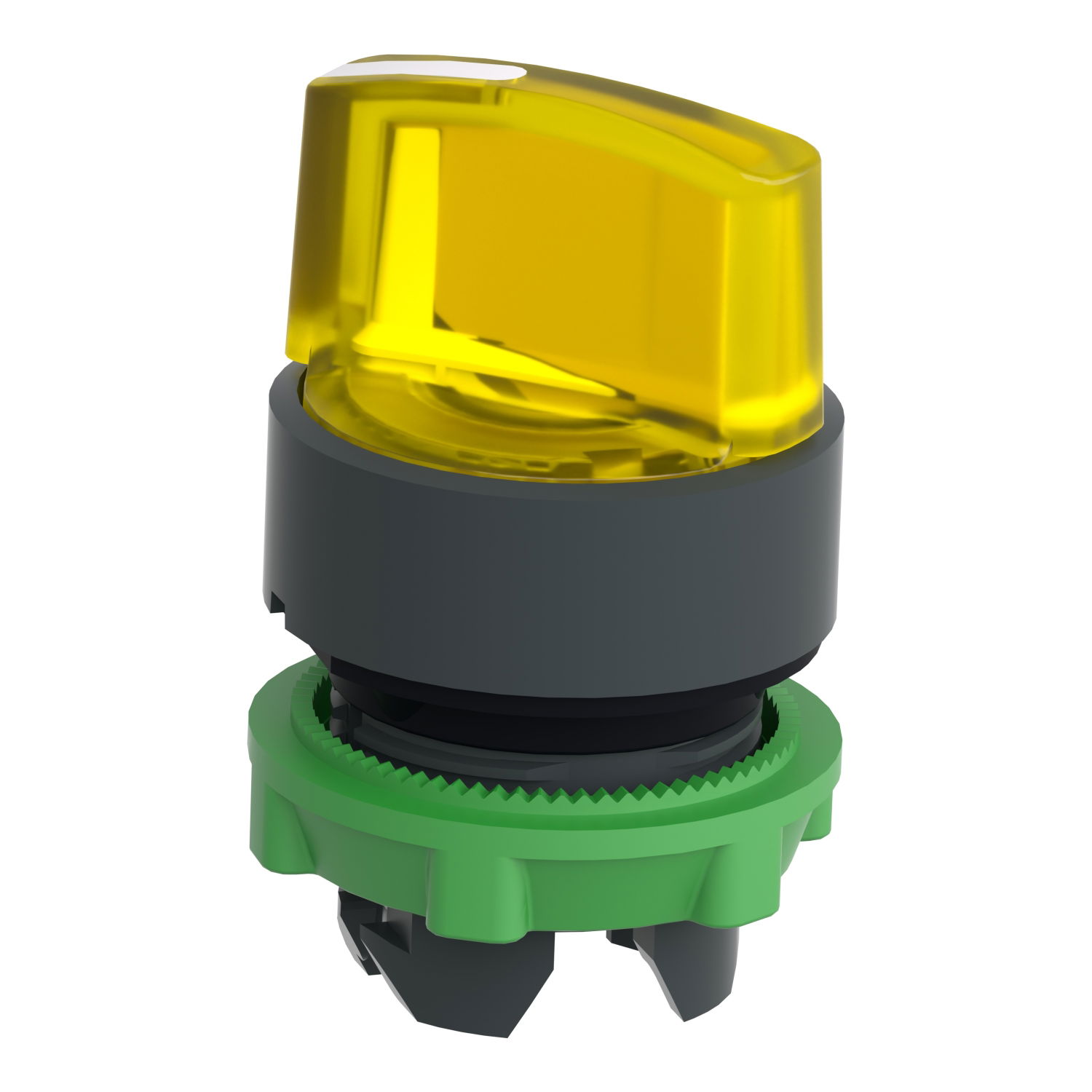 Head for illuminated selector switch, Harmony XB5, plastic, yellow handle, 22mm, universal LED, 2 positions – Image 3 of 7