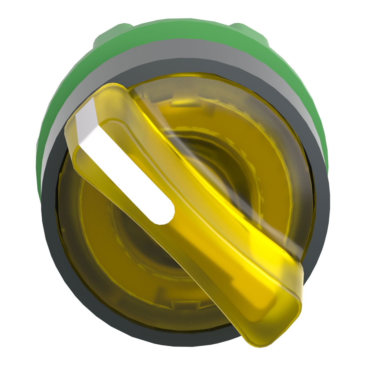 Head for illuminated selector switch, Harmony XB5, plastic, yellow handle, 22mm, universal LED, 2 positions – Image 4 of 7