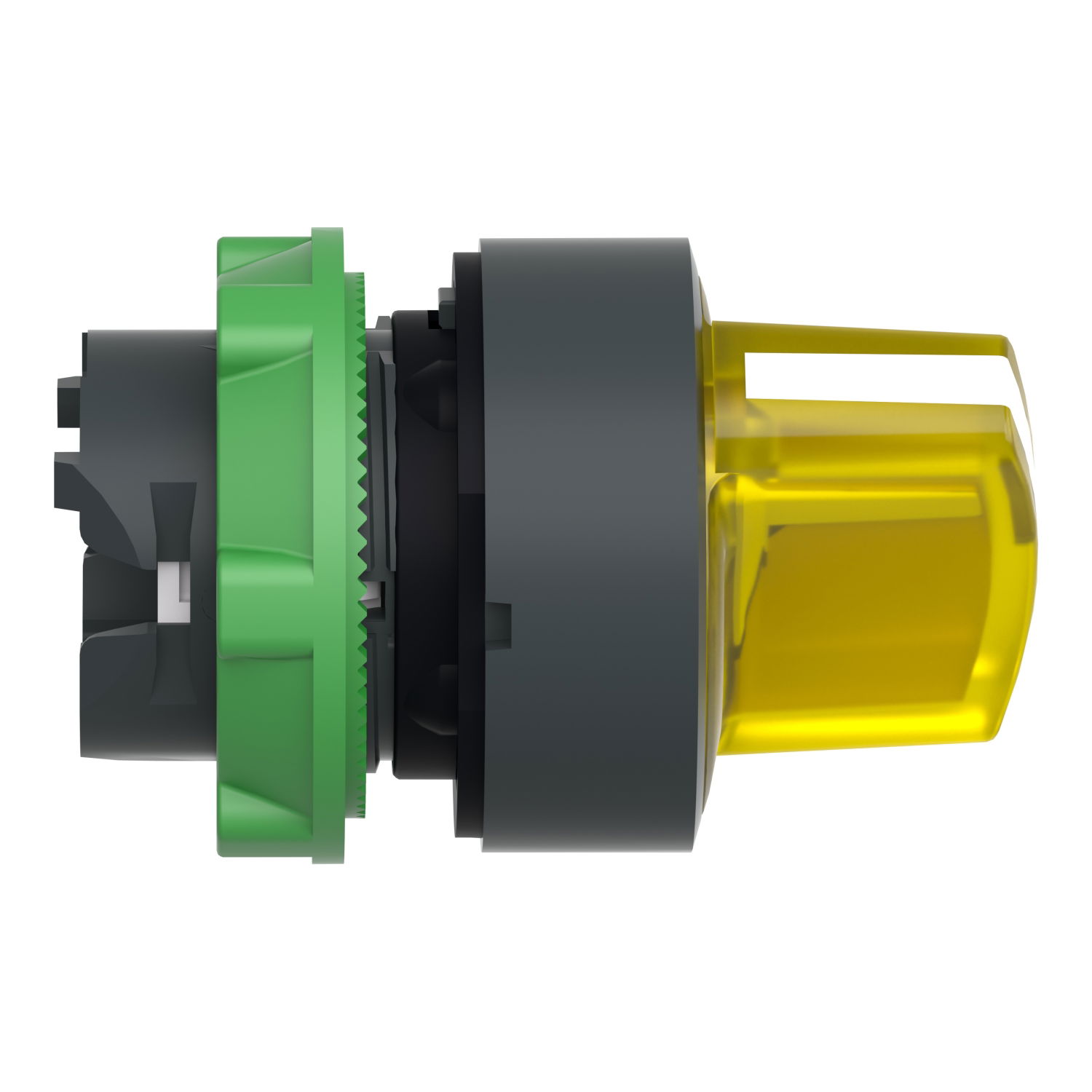 Head for illuminated selector switch, Harmony XB5, plastic, yellow handle, 22mm, universal LED, 2 positions – Image 6 of 7