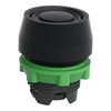 Black flush pushbutton head Ø22 spring return unmarked