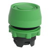 Green flush pushbutton head Ø22 spring return unmarked