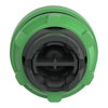 Green flush pushbutton head Ø22 spring return unmarked