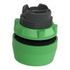 Green flush pushbutton head Ø22 spring return unmarked