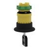 Black Ø40 mushroom pushbutton head Ø22 latching key release