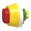 Harmony XB5, Illuminated emergency stop head, plastic, red, Ø22, trigger latching turn to release, white/red LED, 24 V AC/DC