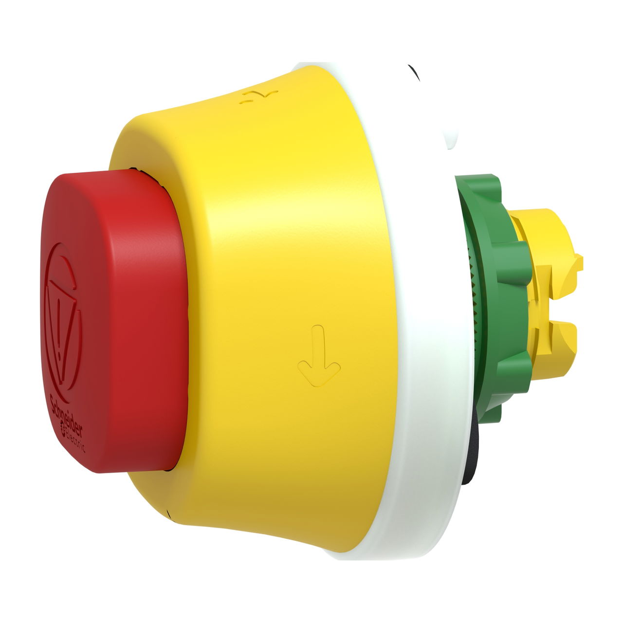 Harmony XB5, Illuminated emergency stop head, plastic, red, Ø22, trigger latching turn to release, red LED, 110...120 V AC – Image 5 of 8