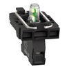 Complete body/light block assembly, Harmony XB5, plastic, universal LED, body/fixing collar, 24V AC DC