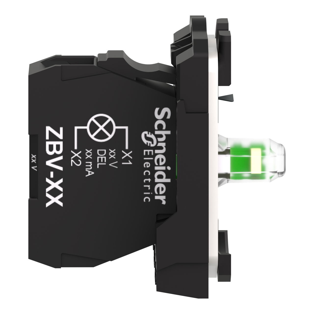 Complete body/light block assembly, Harmony XB5, plastic, universal LED, body/fixing collar, 230…240V AC – Image 6 of 9