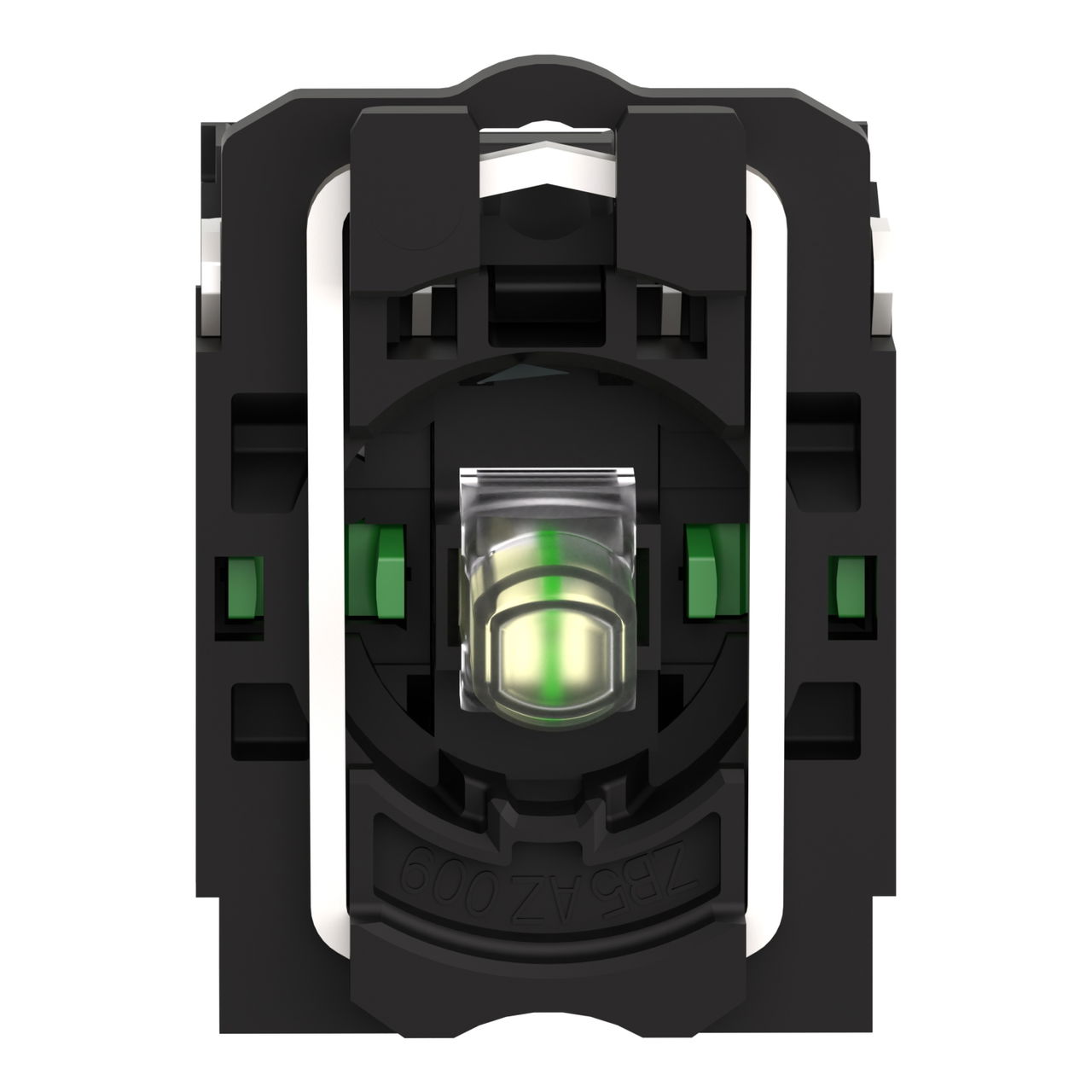 Complete body/contact assembly and light block, Harmony XB5, plastic, universal LED, body/fixing collar, 2NO, 24V AC DC – Image 4 of 9