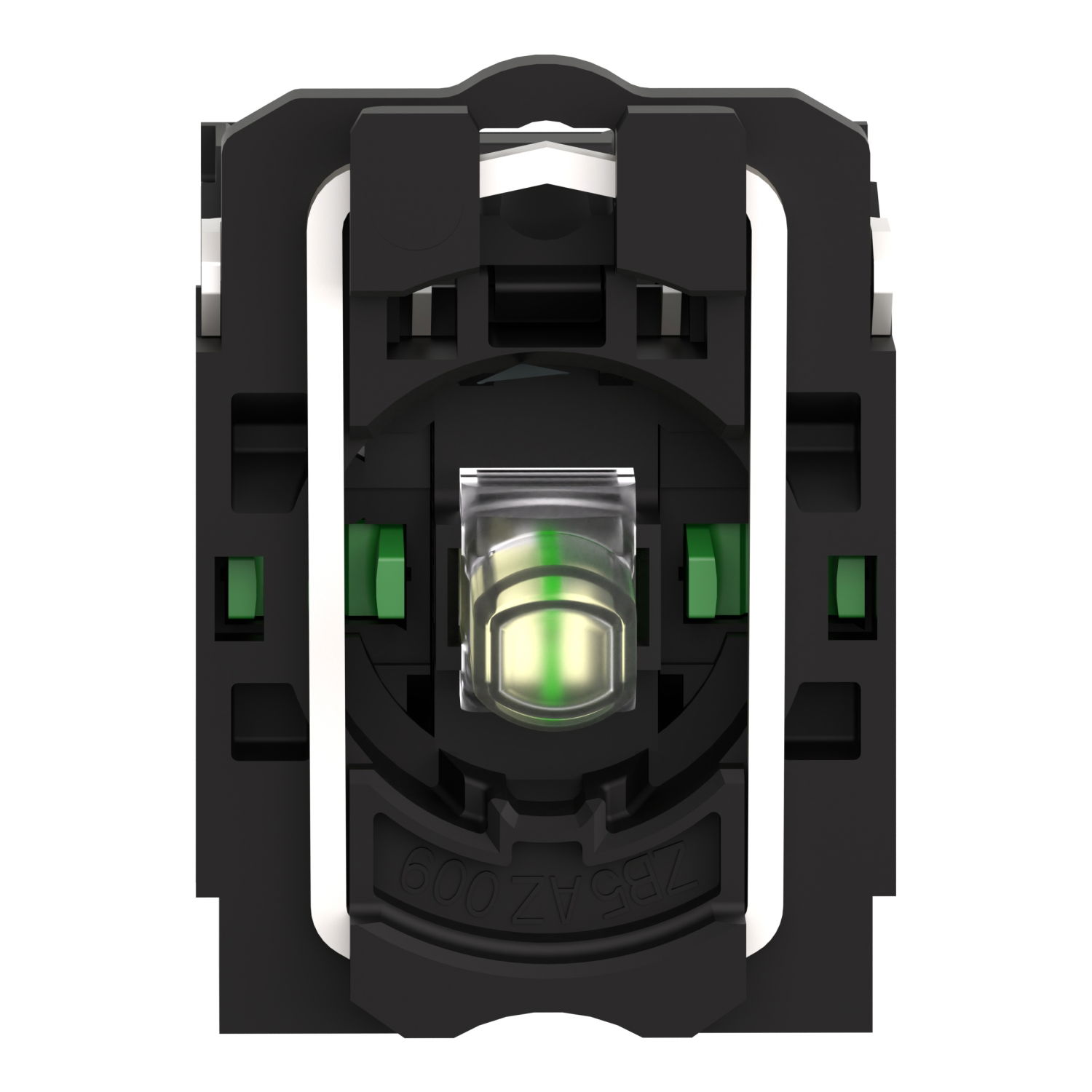 Complete body/contact assembly and light block, Harmony XB5, plastic, universal LED, body/fixing collar, 2NO, 24V AC DC – Image 4 of 9