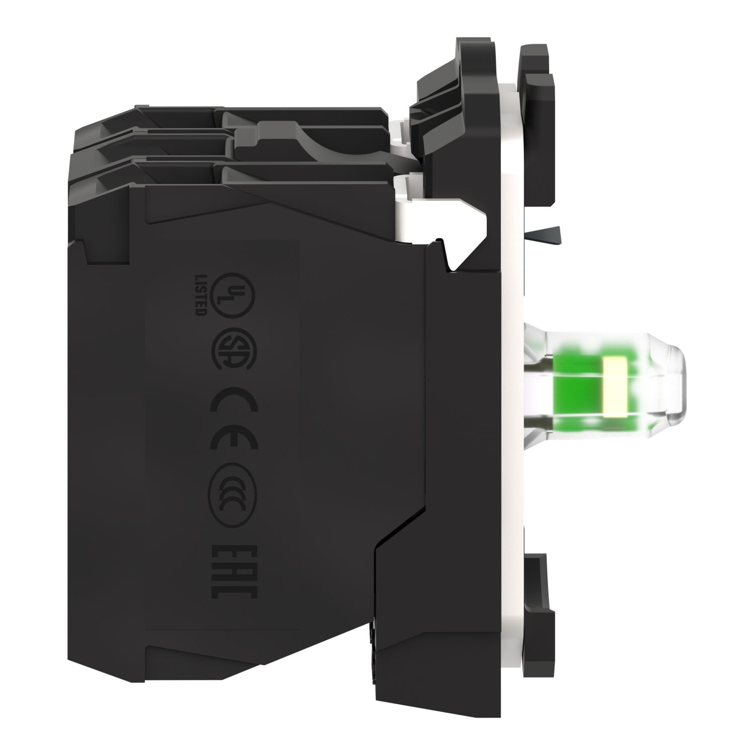 Complete body/contact assembly and light block, Harmony XB5, plastic, universal LED, body/fixing collar, 2NO, 24V AC DC – Image 6 of 9