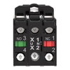 Hilfsschalterblock, Harmony XB5, Kunststoff, weiß, universelle LED, mit Befestigungsflansch, 1S + 1Ö, 110-120V AC