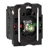 Hilfsschalterblock, Harmony XB5, Kunststoff, weiß, universelle LED, mit Befestigungsflansch, 1S + 1Ö, 110-120V AC
