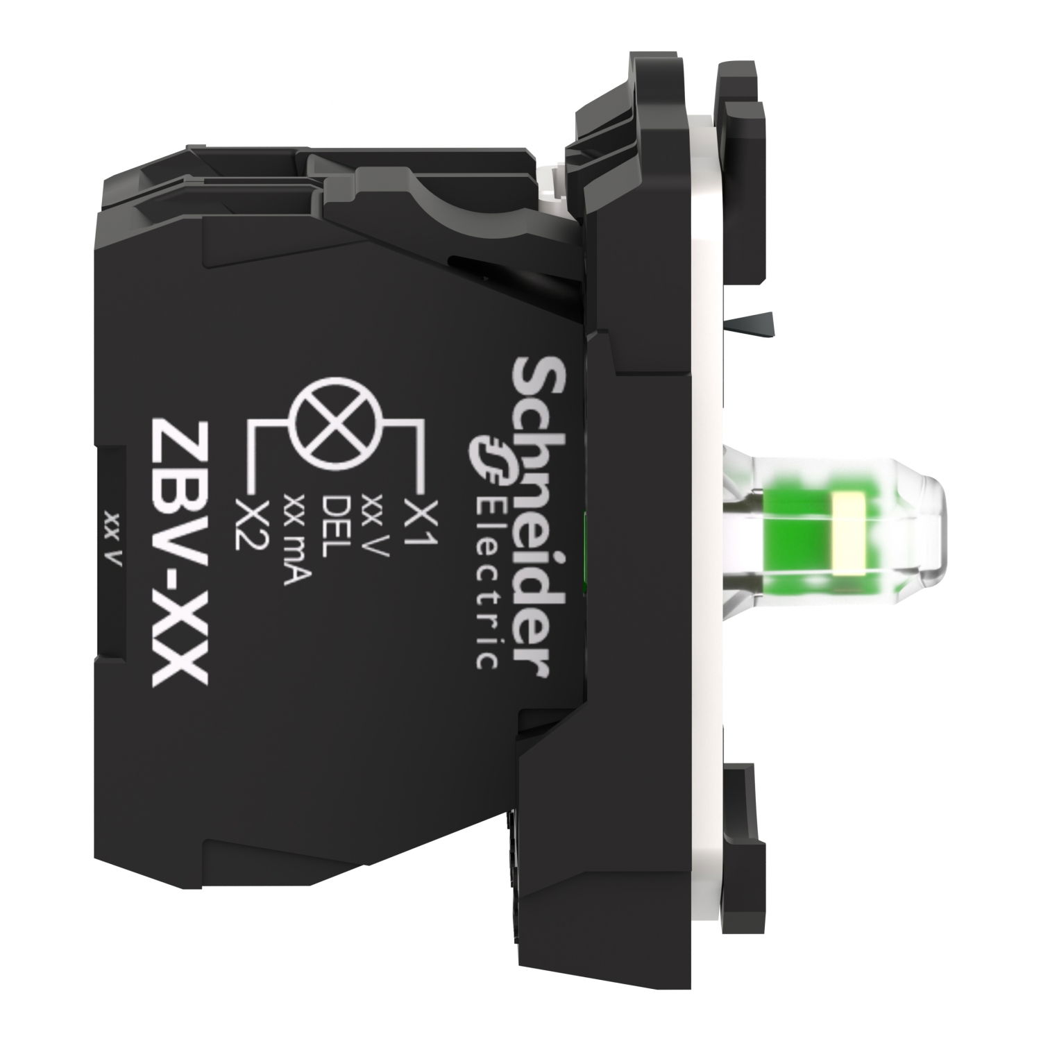 Complete body/contact assembly and light block, Harmony XB5, universal LED, 1NO, 230...240V – Image 6 of 8
