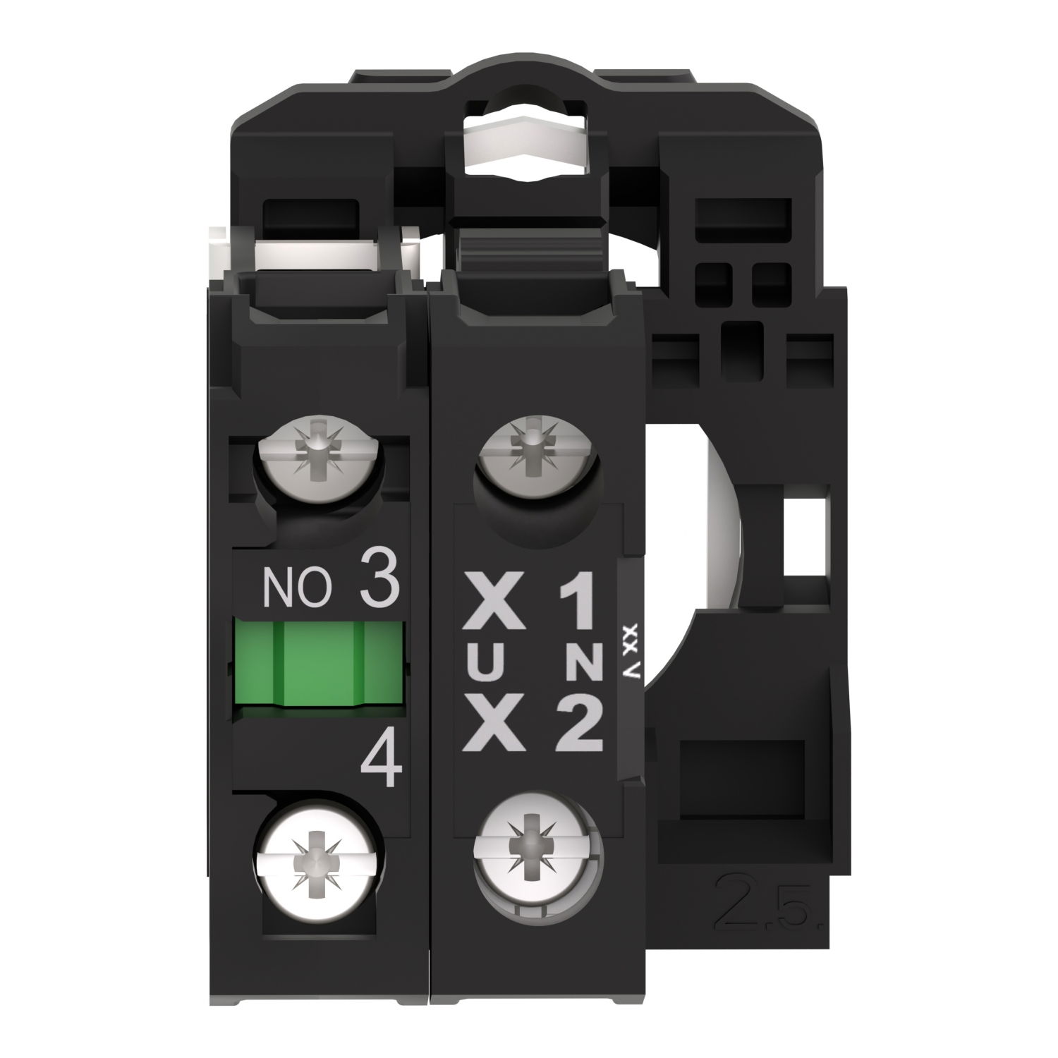 Complete body/contact assembly and light block, Harmony XB5, universal LED, 1NO, 230...240V – Image 2 of 8