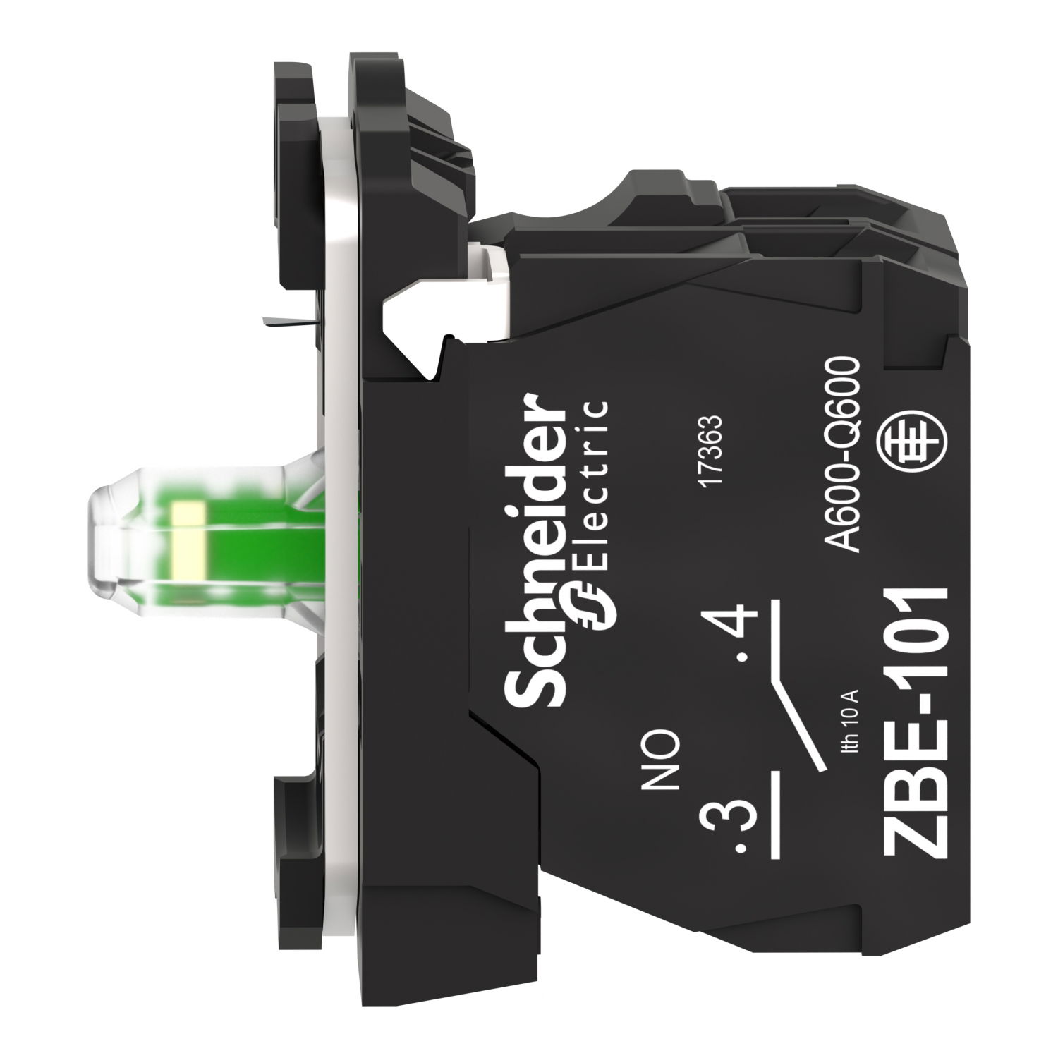 Complete body/contact assembly and light block, Harmony XB5, universal LED, 1NO, 230...240V – Image 7 of 8
