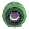 Head for illuminated push button, Harmony XB5, white flush, 22mm, universal LED, spring return, grooved lens, unmarked