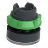 Head for illuminated push button, Harmony XB5, white flush, 22mm, universal LED, spring return, grooved lens, unmarked