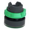 Head for illuminated push button, Harmony XB5, plastic, green flush, 22mm, universal LED, spring return, grooved lens