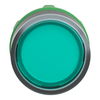 Green flush illuminated pushbutton head Ø22 spring return for BA9s bulb
