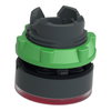 Head for illuminated push button, Harmony XB5, red flush, 22mm, universal LED, spring return, grooved lens, unmarked