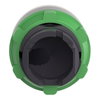 Head for illuminated push button, Harmony XB5, grey bezel, yellow flush, 22mm, universal LED, push-push