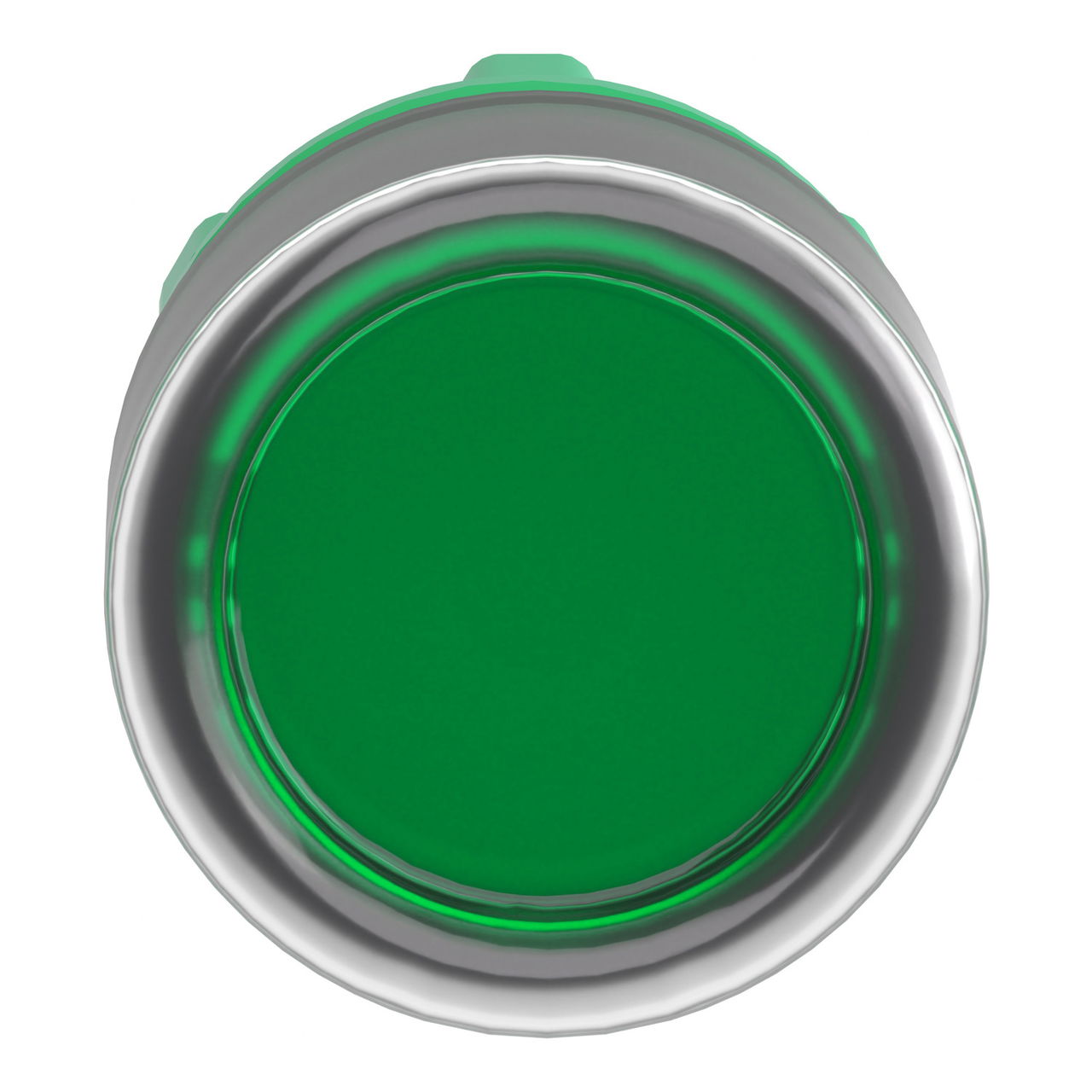 Head for illuminated push button, Harmony XB5, plastic, green flush, 22mm, universal LED, plain lens, clear boot – Image 4 of 9