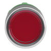 Head for illuminated push button, Harmony XB5, red flush, 22mm, universal LED, spring return, clear boot, unmarked