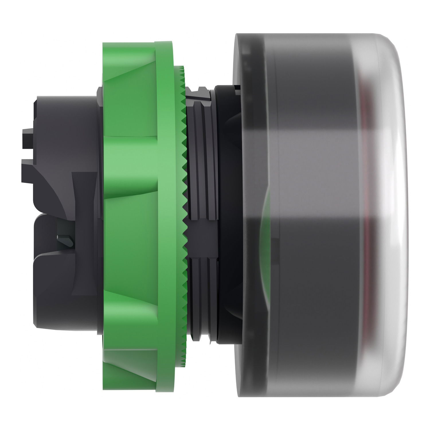 Head for illuminated push button, Harmony XB5, red flush, 22mm, universal LED, spring return, clear boot, unmarked – Image 6 of 9
