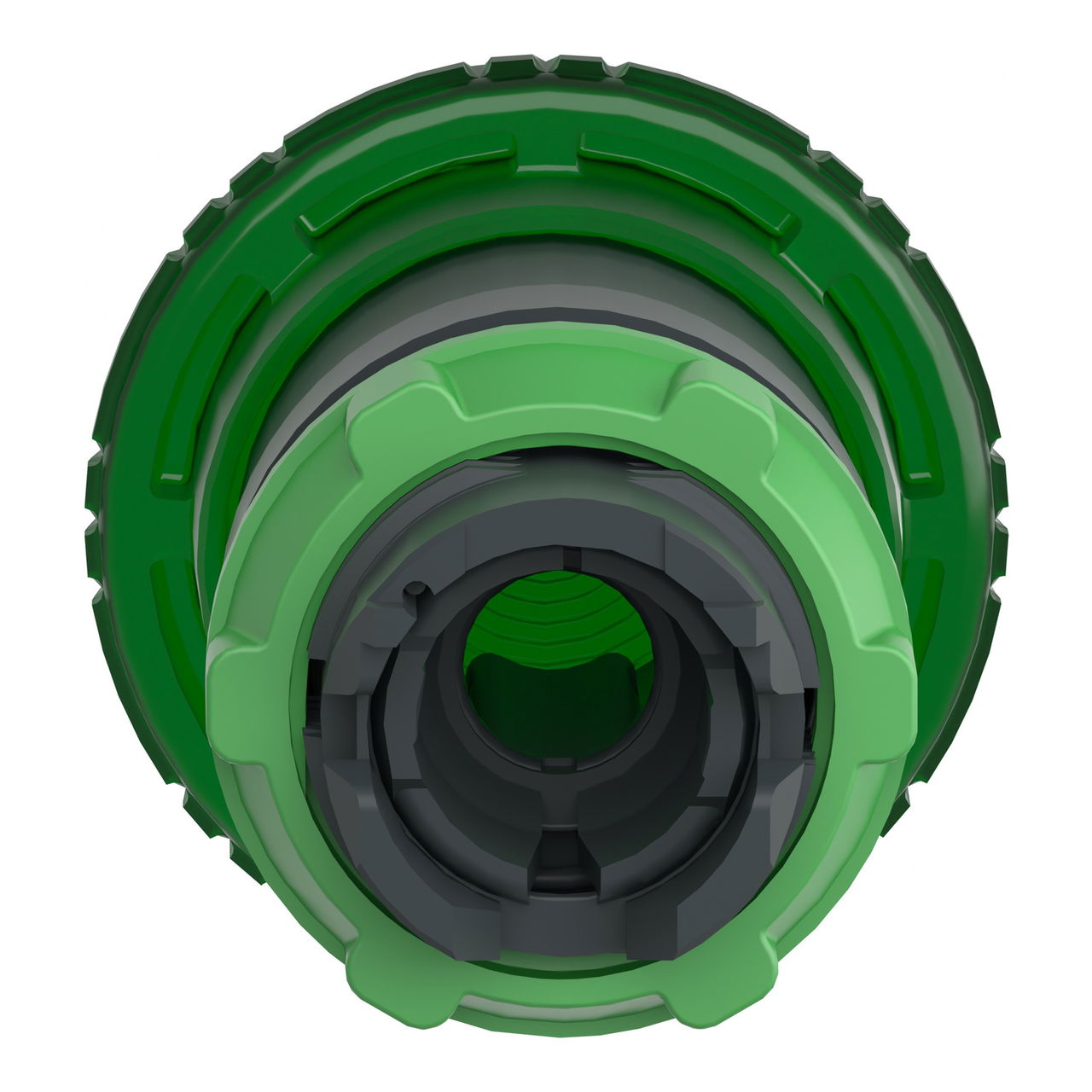 Head for illuminated push button, Harmony XB5, plastic, green mushroom 40mm, 22mm, latching turn to release, clear boot – Image 2 of 9