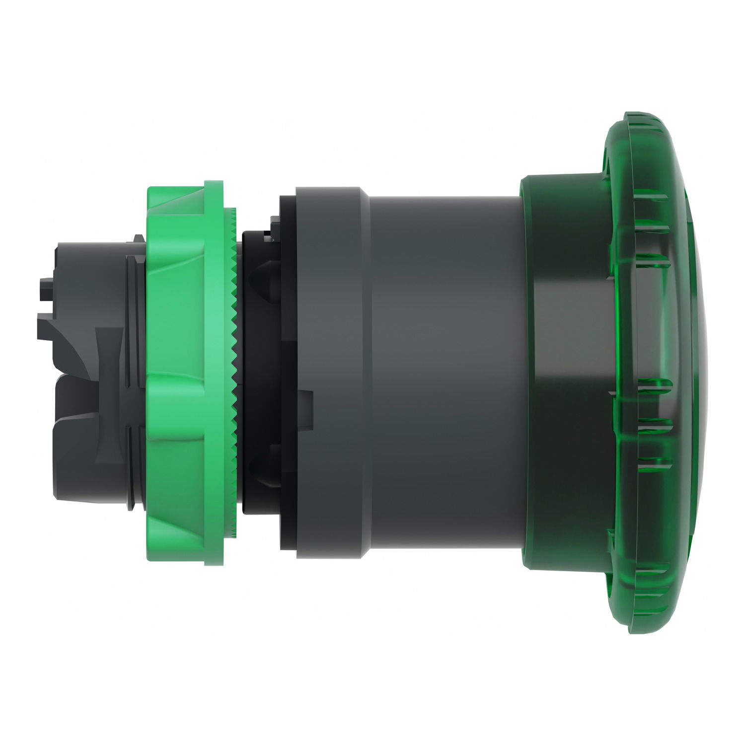 Head for illuminated push button, Harmony XB5, plastic, green mushroom 40mm, 22mm, latching turn to release, clear boot – Image 6 of 9