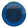 Head for illuminated push button, Harmony XB5, plastic, blue mushroom 40mm, 22mm, latching turn to release, clear boot