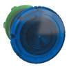Head for illuminated push button, Harmony XB5, plastic, blue mushroom 40mm, 22mm, latching turn to release, clear boot