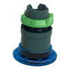 Head for illuminated push button, Harmony XB5, plastic, blue mushroom 40mm, 22mm, latching turn to release, clear boot