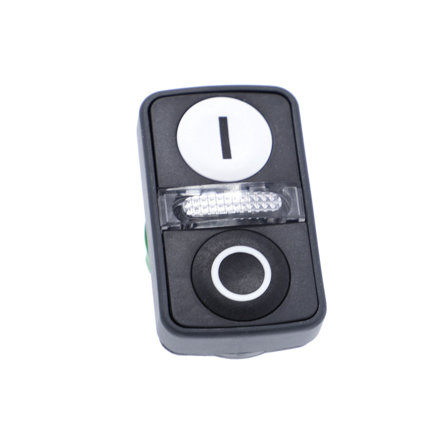 Illuminated double-headed push button head, plastic, Ø22, 1 white flush marked I + 1 pilot light + 1 black flush marked O – Image 3 of 7