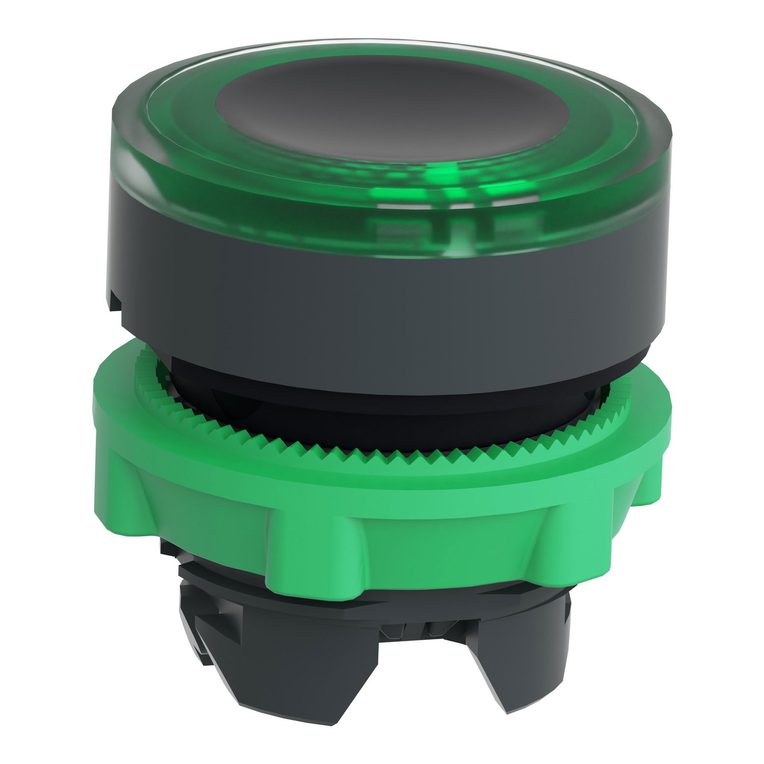 Head for illuminated push button, Harmony XB5, green flush, 22mm, universal LED, spring return, illuminated ring – Image 3 of 9