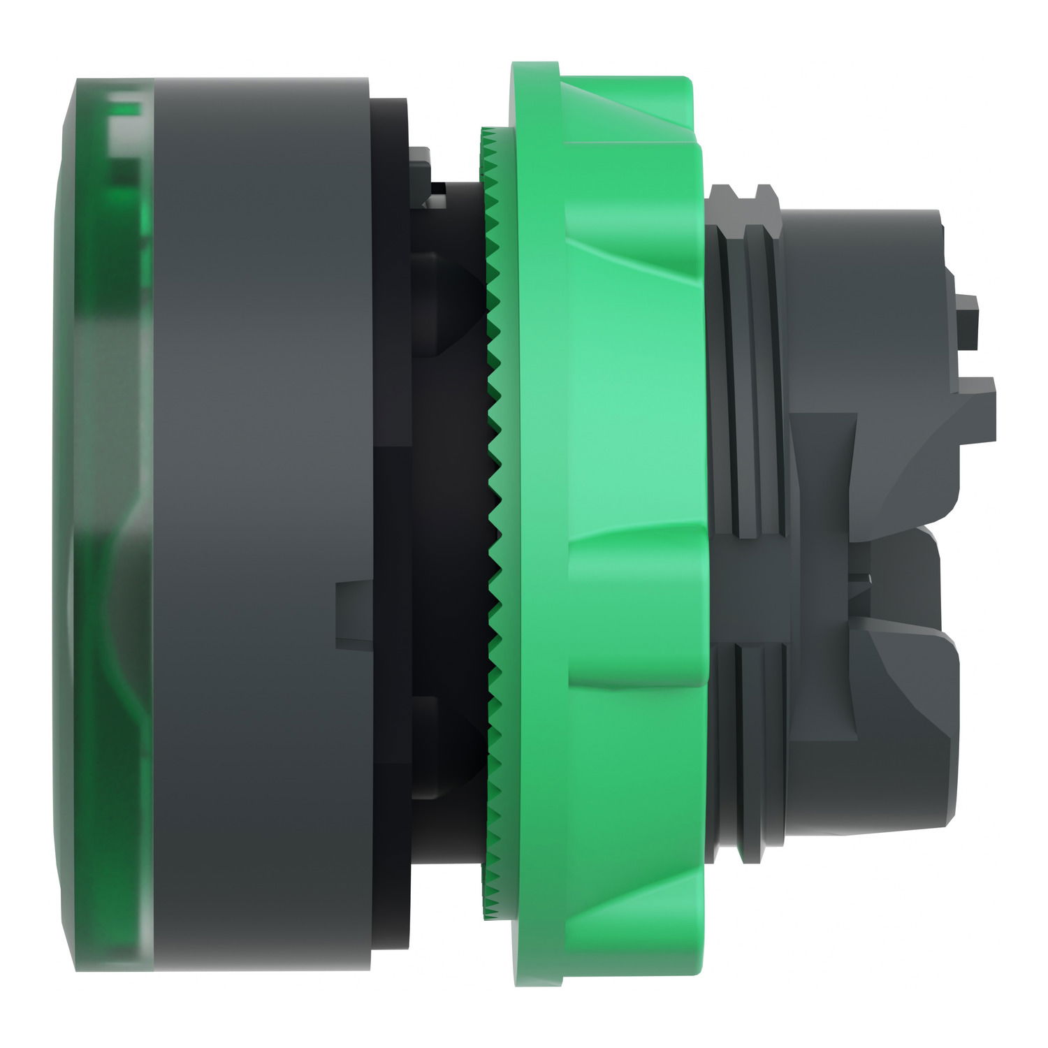 Head for illuminated push button, Harmony XB5, green flush, 22mm, universal LED, spring return, illuminated ring – Image 7 of 9