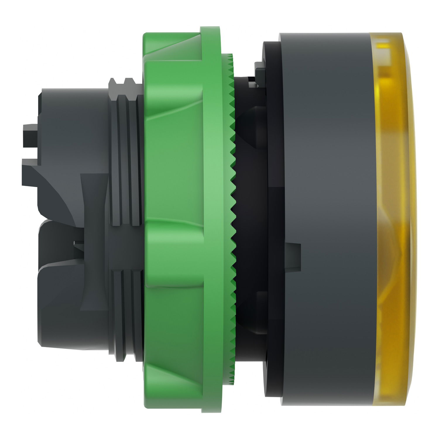 Head for illuminated push button, Harmony XB5, plastic, yellow flush, 22mm, universal LED, illuminated ring – Image 6 of 7