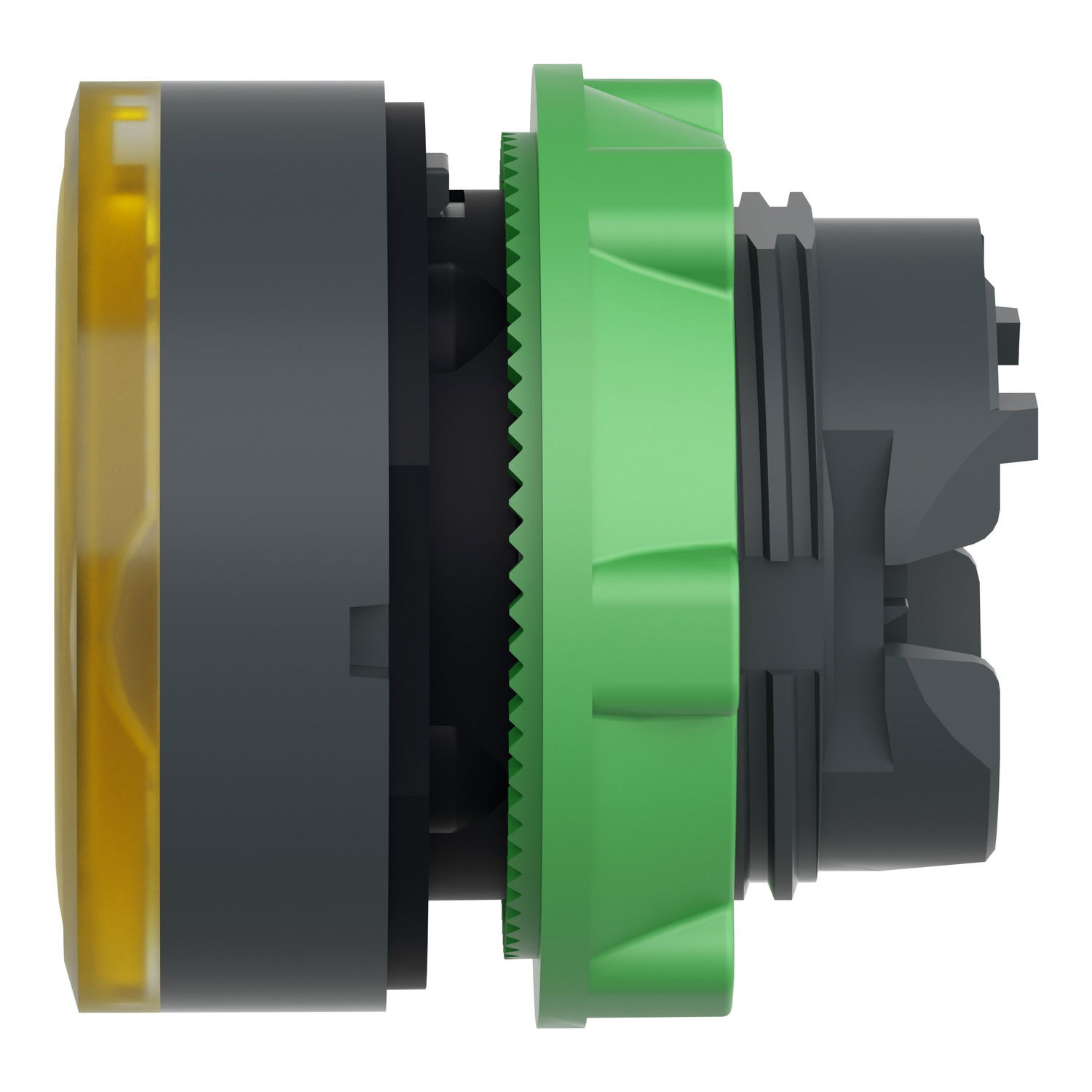 Head for illuminated push button, Harmony XB5, plastic, yellow flush, 22mm, universal LED, illuminated ring – Image 7 of 7