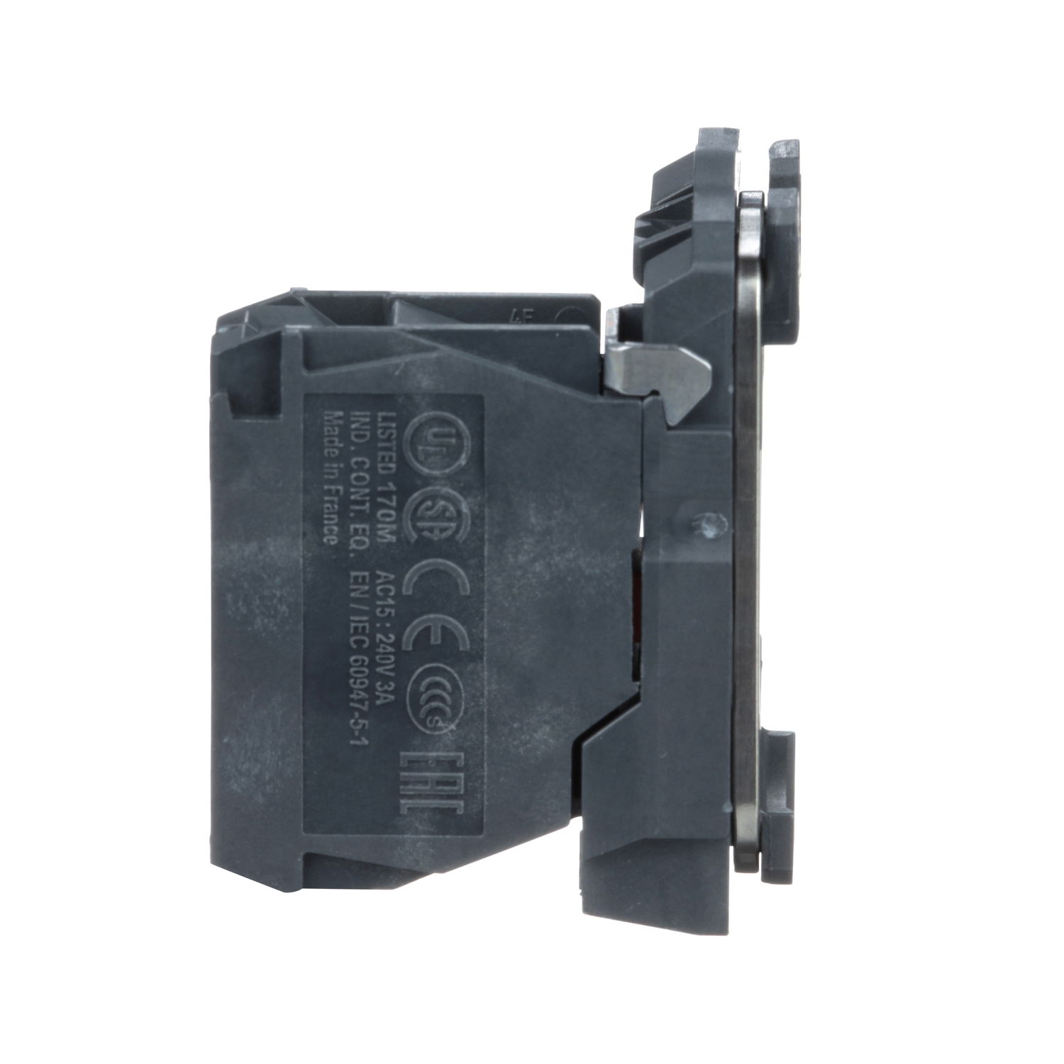 Single contact block with body/fixing collar, plastic, screw clamp terminal, 1 NC – Image 4 of 7