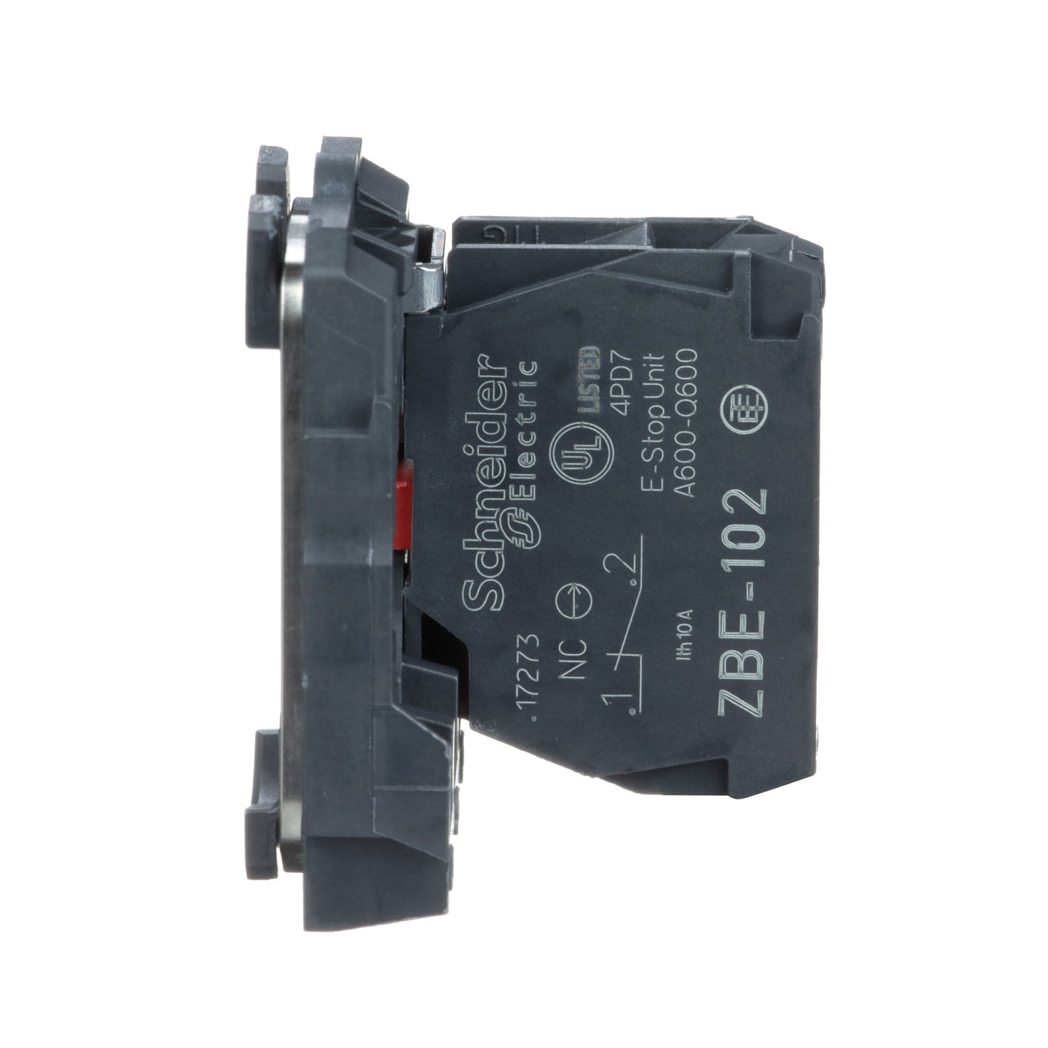 Single contact block with body/fixing collar, plastic, screw clamp terminal, 1 NC – Image 5 of 7