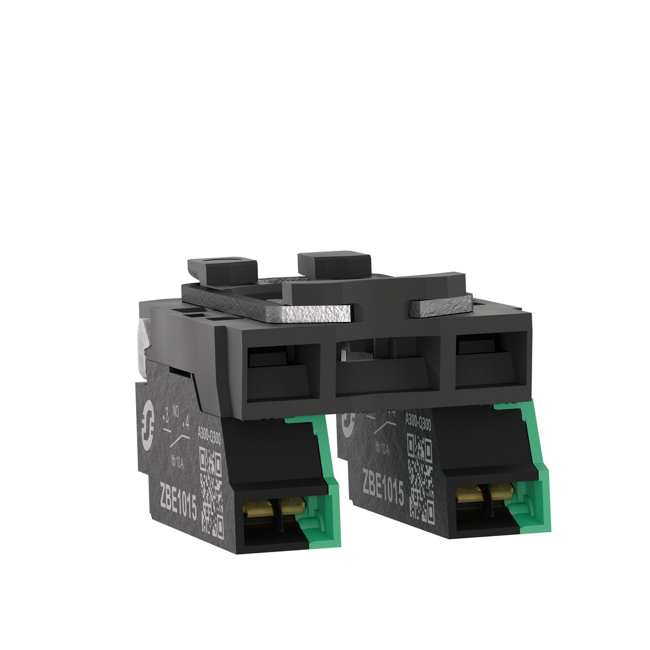 Complete body contact assembly, Harmony XB5, single contact, with fixing collar, plastic, 2NO, compact push in terminals – Image 3 of 10
