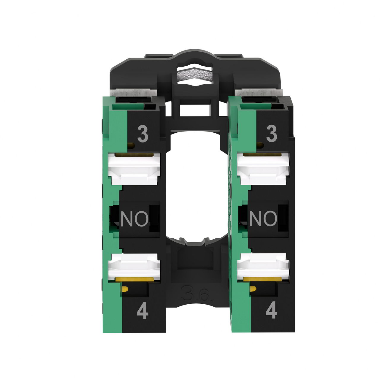 Complete body contact assembly, Harmony XB5, single contact, with fixing collar, plastic, 2NO, compact push in terminals – Image 2 of 10