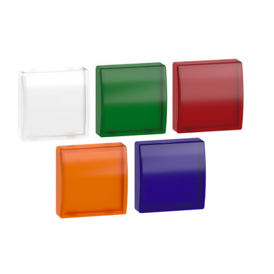 Head for pilot light, Harmony XB5, plastic, 5 square colour, 22mm, universal LED, plain lens