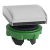 Head for pilot light, Harmony XB5, square white, 22mm, with plain lens, universal LED