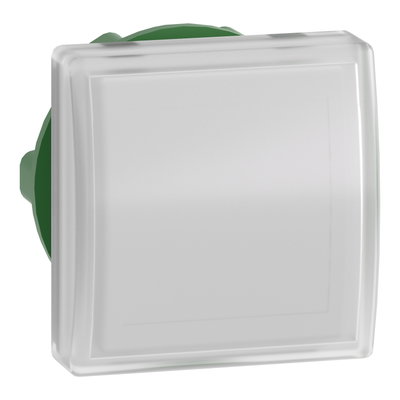Head for pilot light, Harmony XB5, square white, 22mm, with plain lens, universal LED