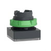 Head for illuminated push button, Harmony XB5, plastic, white square flush, 22mm, universal LED, for insertion of legend