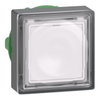 Head for illuminated push button, Harmony XB5, plastic, white square flush, 22mm, universal LED, for insertion of legend
