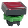 Leuchtdrucktaster, Frontelement, Harmony XB5, Kunststoff, 22mm, rot, für universelle LED, für Einlegeschild, eckig
